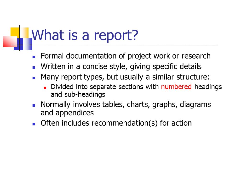 writing a project report